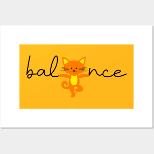 Cat yoga balance Posters and Art